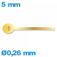 Aiguille de sous-cadran doré  montre    Ø0,26 mm long : 5mm 