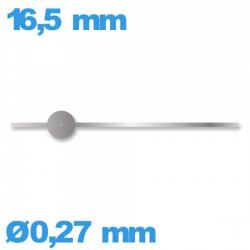 Aiguille (seconde) argenté de mouvement montre à l'unité Suisse  longueur : 16.5 mm