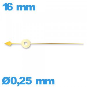 Aiguille des secondes seule diamètre : 0,25mm long : 16mm  mouvement  - doré