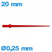 Aiguille rouge seule  Ø0,25 mm long : 20 mm  des secondes mouvement montre