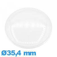 Verre 35,4 mm bombé Circulaire montre en Plastique