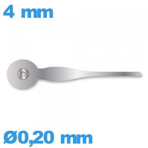 Aiguille argenté diamètre : 0,20 mm long : 4mm de sous-cadran pour mouvement Aiguille argenté diamètre : 0,20 mm long : 4mm de sous-cadran pour mouvement