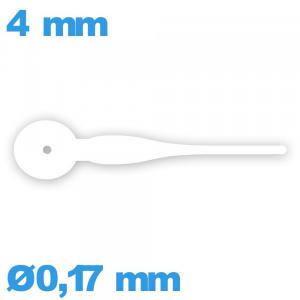 Aiguille sous-cadran    taille : 4 mm pour mouvement  - blanc