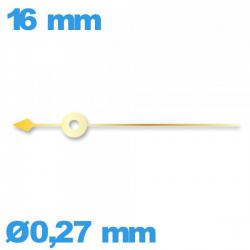 Aiguille   Ø0,27 mm long : 16mm  (seconde) doré  de montre à l'unité