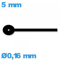 Aiguille de sous-cadran noir mouvement de montre à l'unité   Ø0,16 mm long : 5mm 