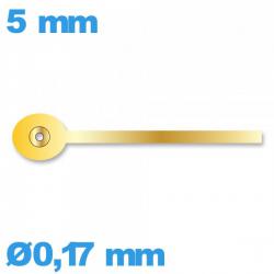 Aiguille de sous-cadran seule  Ø0,17 mm long : 5 mm  pour mouvement montre - doré