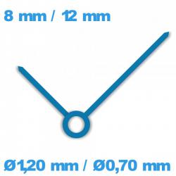 2 Aiguilles  montre (Ø1,20 mm / Ø0,70 mm) bleu (Ø1,20 mm / Ø0,70 mm) cadran central