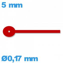 Aiguille complication rouge de mouvement de montre    Ø0,17 mm longueur : 5mm