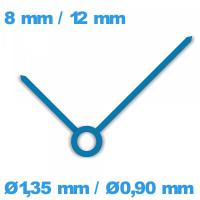 Jeu d'aiguille (Ø1,35 mm / Ø0,90 mm) mouvement de montre - bleu
