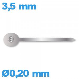 Aiguille à l'unité mouvement montre argenté Ø0,20 mm longueur : 3,5 mm complication Aiguille à l'unité mouvement montre argenté Ø0,20 mm longueur : 3,5 mm complication
