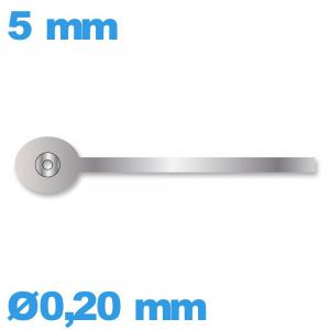 Aiguille de sous-cadran argenté  montre à l'unité   Ø0,20 mm  taille : 5mm