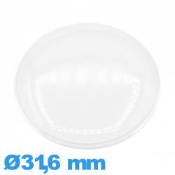 Verre en acrylique Circulaire bombé 31,6 mm pour montre