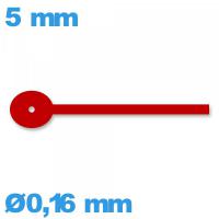 Aiguille de sous-cadran rouge de mouvement montre   diamètre : 0,16 mm  taille : 5mm
