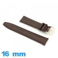Bracelet montre Cuir véritable de veau  Rembourré 16 mm
