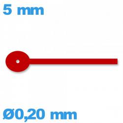 Aiguille rouge   Ø0,20 mm longueur : 5mm sous-cadran  