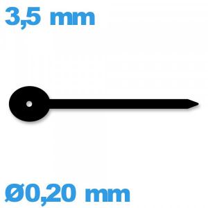 Aiguille sous-cadran seule diamètre : 0,20mm long : 3,5 mm mouvement - noir Aiguille sous-cadran seule diamètre : 0,20mm long : 3,5 mm mouvement - noir