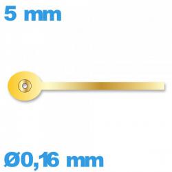 Aiguille  diamètre : 0,16 mm  taille : 5 mm sous-cadran doré   à l'unité
