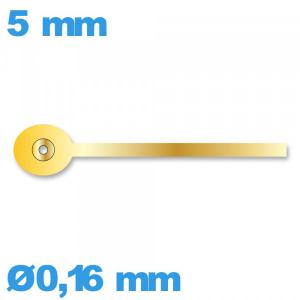 Aiguille  diamètre : 0,16 mm  taille : 5 mm sous-cadran doré   à l'unité