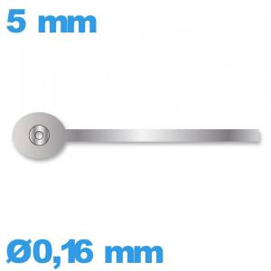 Aiguille  pour mouvement montre argenté  Ø0,16 mm longueur : 5 mm complication - 
