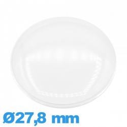 Verre Circulaire 27,8 mm en Plastique bombé de montre