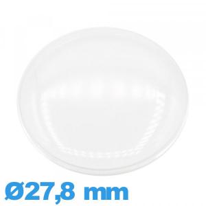 Verre Circulaire 27,8 mm en Plastique bombé de montre