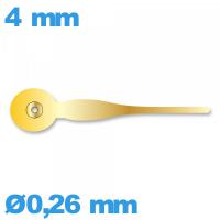 Aiguille de sous-cadran seule  Ø0,26 mm longueur : 4mm mouvement montre - doré