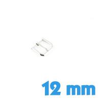 Fermoir type ardillon acier argenté pour montre pas cher 12 mm