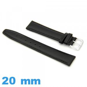 Bracelet Montre Cuir Nappa Noir Eulit – Largeur De Cornes 12 à 22mm, Neuf