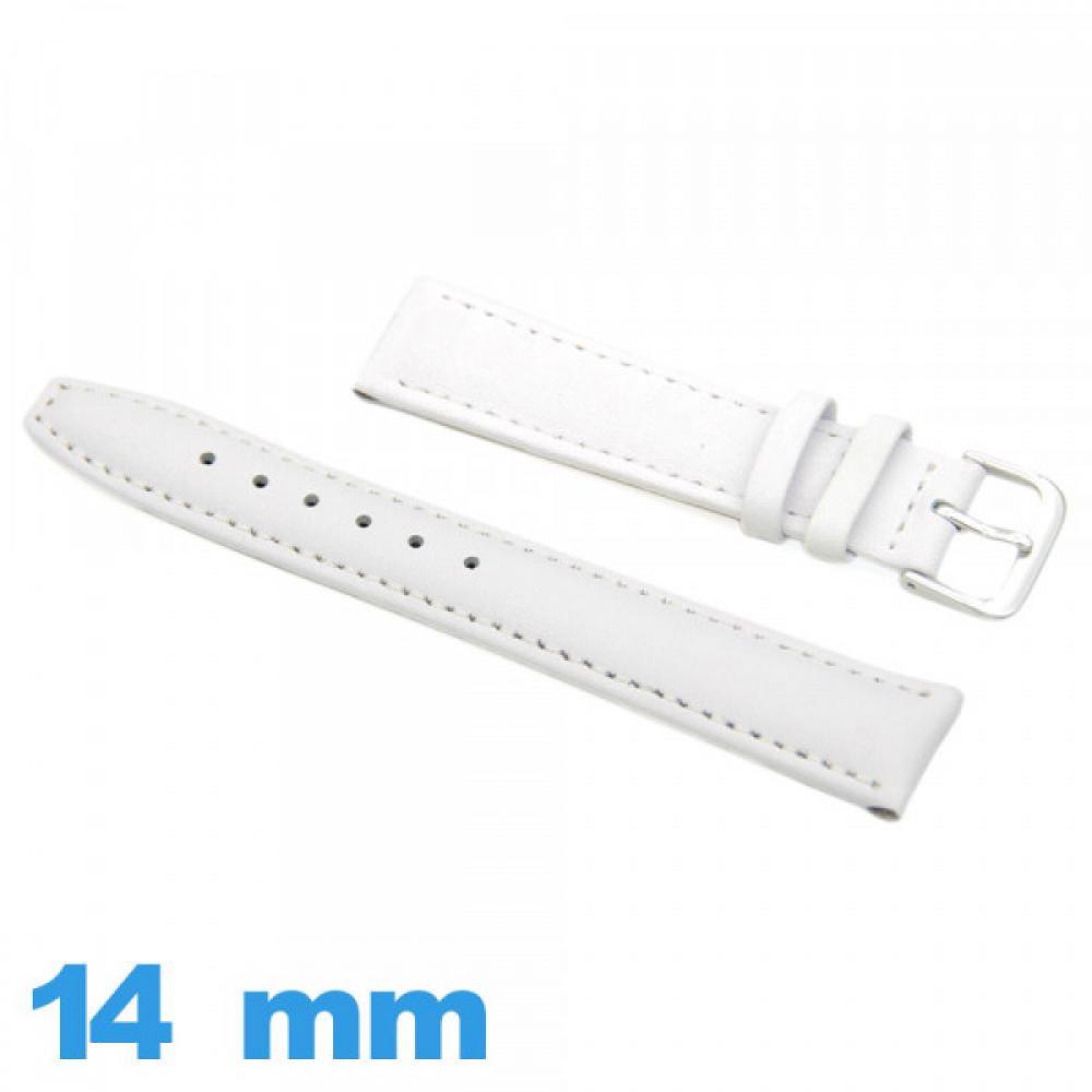 Bracelet De Montre Blanc ANFIBIO En Cuir Véritable 14mm - Neuf Avec étiquettes