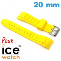 Bracelet Silicone Jaune 20mm montre pour Ice Watch