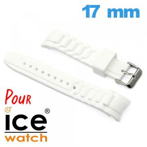 Bracelet 17mm montre pour Ice Watch Blanc Silicone