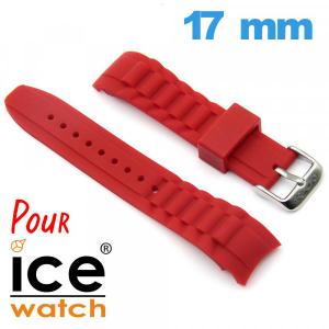 Bracelet Silicone Rouge 17 mm montre pour montre Ice Watch