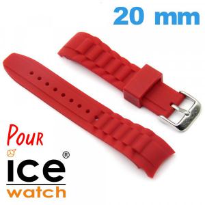 Bracelet pour montre pour Ice Watch 20mm Rouge Silicone