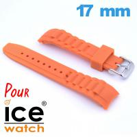 Bracelet Cahoutchouc Orange 17mm pour montre pour montre Ice Watch
