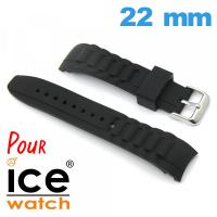 Bracelet Cahoutchouc Noir pour montre pour Ice Watch 22mm