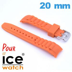 Bracelet Cahoutchouc Orange 20 mm de montre pour montre Ice Watch