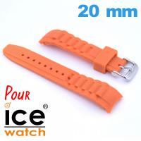 Bracelet pour montre Ice Watch Caoutchouc Orange 20 mm