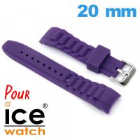 Bracelet 20 mm de montre pour Ice Watch Violet Cahoutchouc