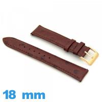 Bracelet Cuir véritable luxe de veau  18 mm Rouge Bordeaux montre Cuir autruche