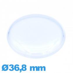 Verre 36,8 mm haut bombé avec pas de montre Plastique Circulaire