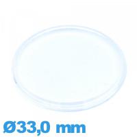 Verre Plastique extra plat montre Circulaire 33,0 mm