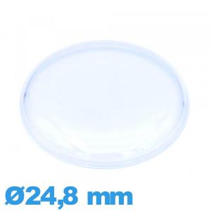 Verre plexiglas Circulaire haut bombé avec pas 24,8 mm pour montre