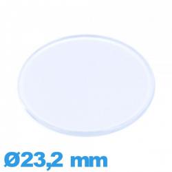 Verre plat et fin pour montre plexiglas Circulaire 23,2 mm