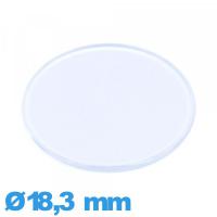Verre en acrylique Circulaire plat et fin 18,3 mm de montre