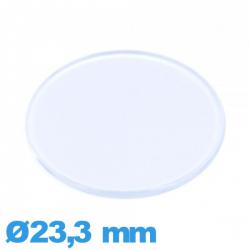 Verre Circulaire 23,3 mm montre acrylique plat et fin
