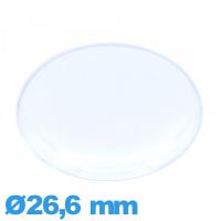 Verre en Plastique Circulaire montre 26,6 mm forme de punaise