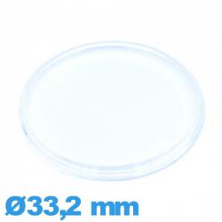 Verre 33,2 mm extra plat pour montre en plexiglas Circulaire