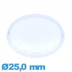 Verre Circulaire 25,0 mm pour montre en acrylique haut bombé avec pas