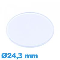 Verre en plexiglas Circulaire montre 24,3 mm plat et fin