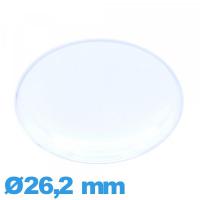 Verre 26,2 mm forme de punaise Circulaire pour montre plexiglas
